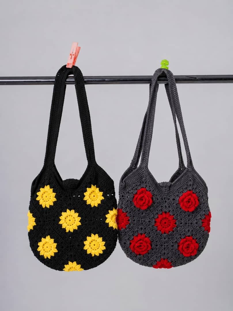 crochet granny square bag