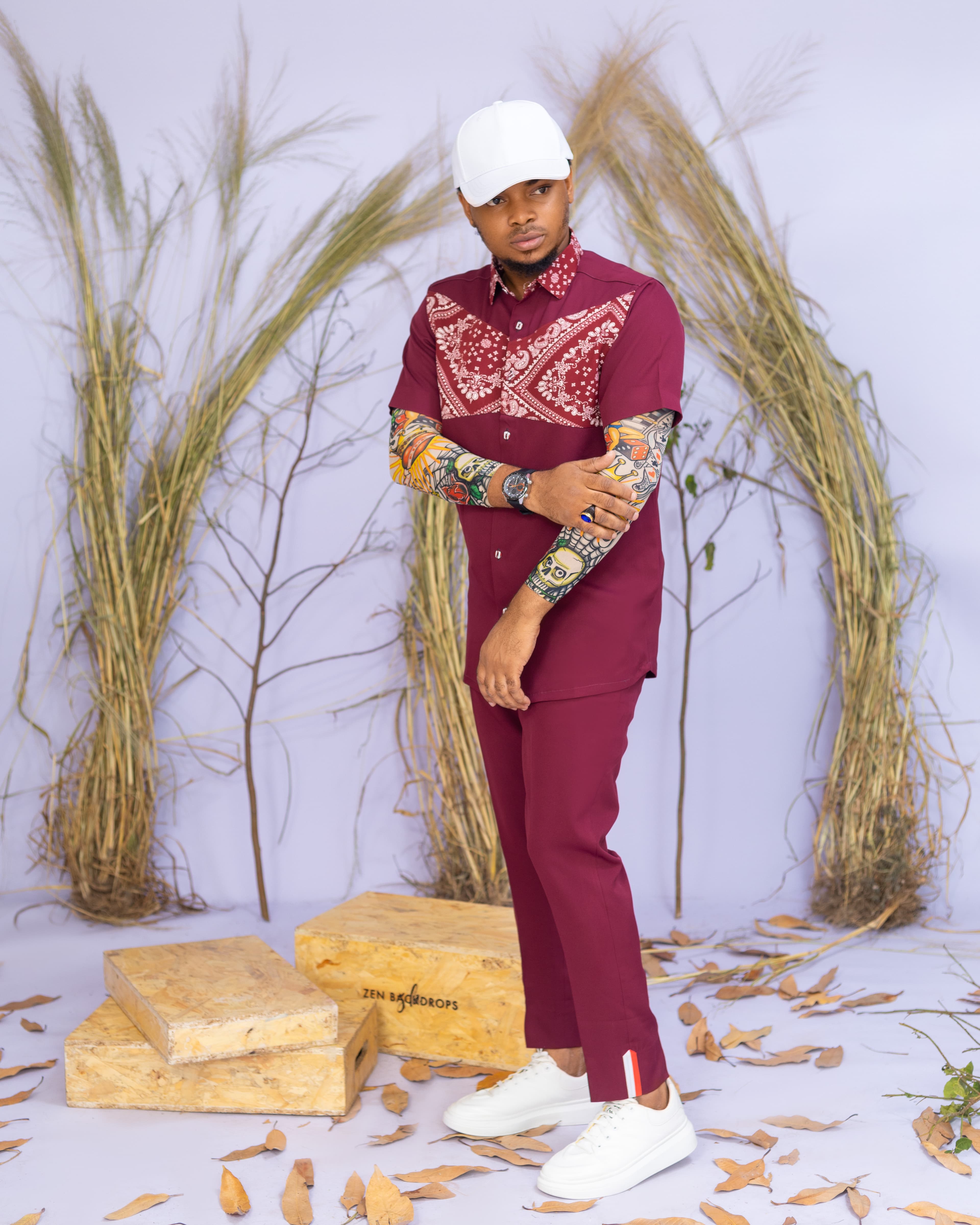 The Safari Short-Sleeve Set - Wine