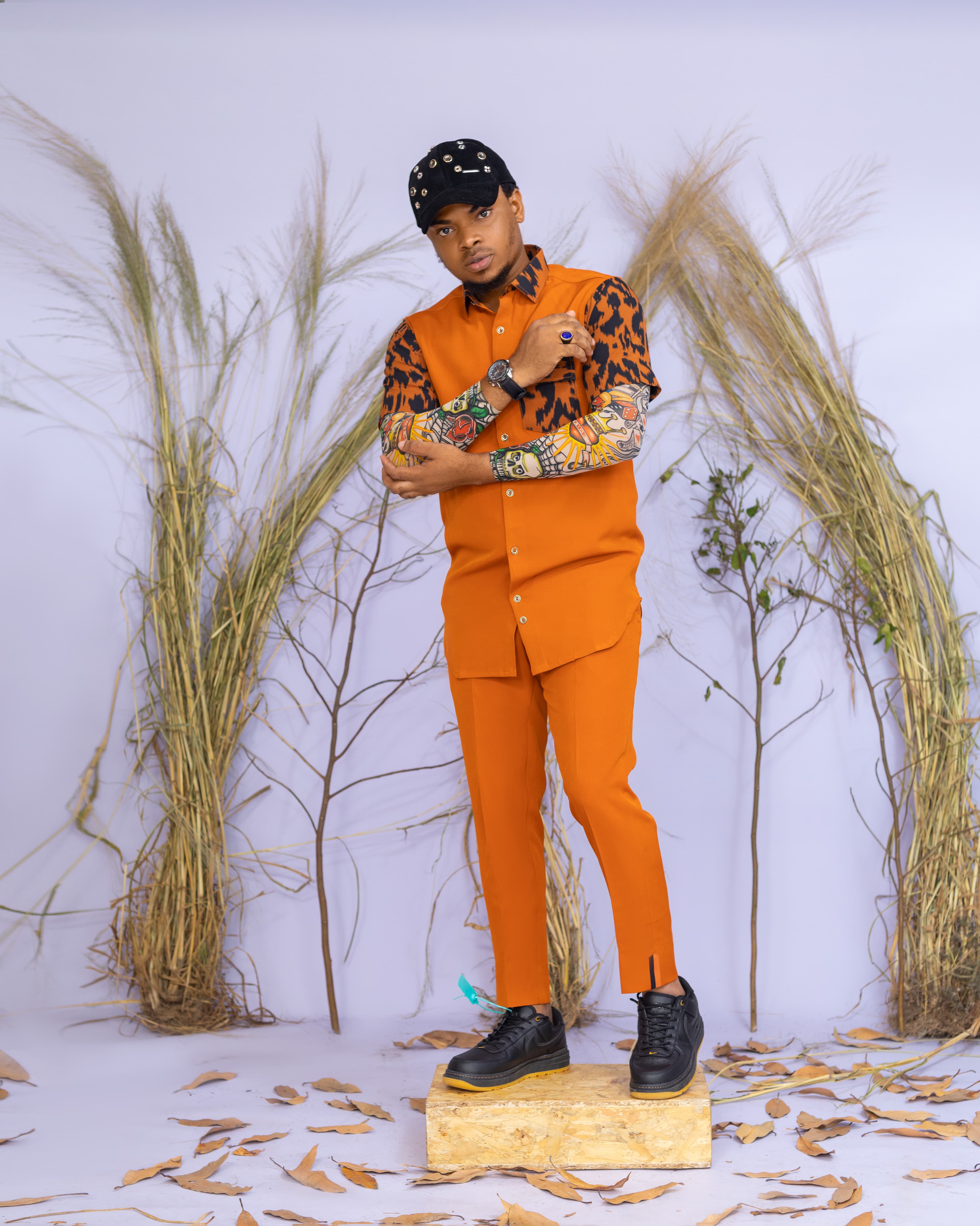 The Safari  Short-Sleeve Set - Deep Orange