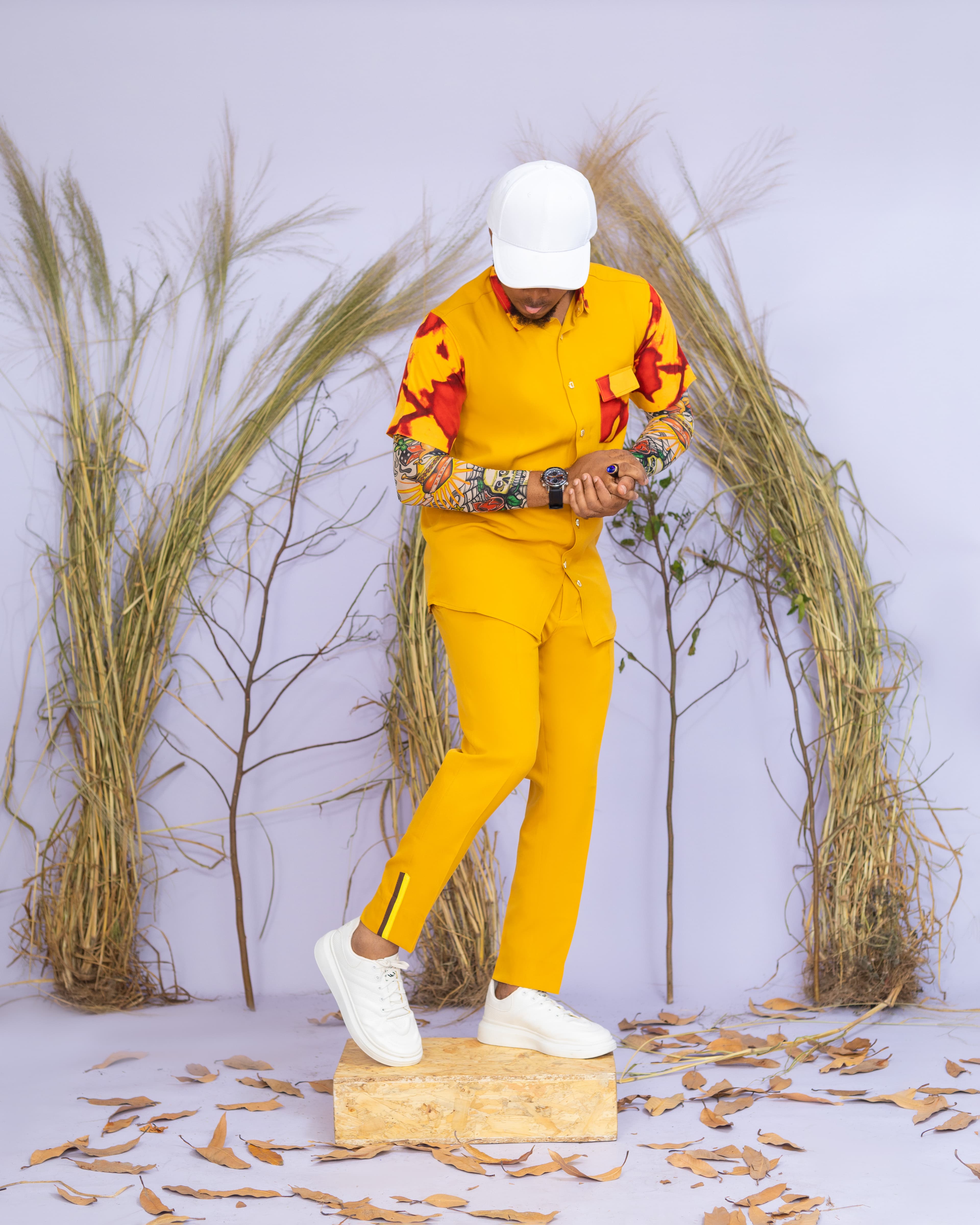 The Safari Short-Sleeve Set - Yellow