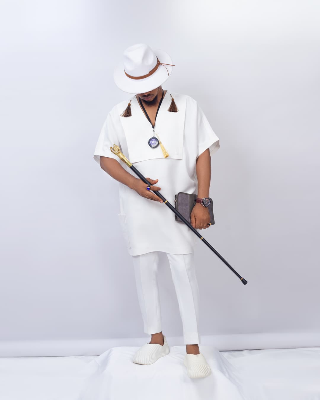 Cape and Tassel Danshiki - White