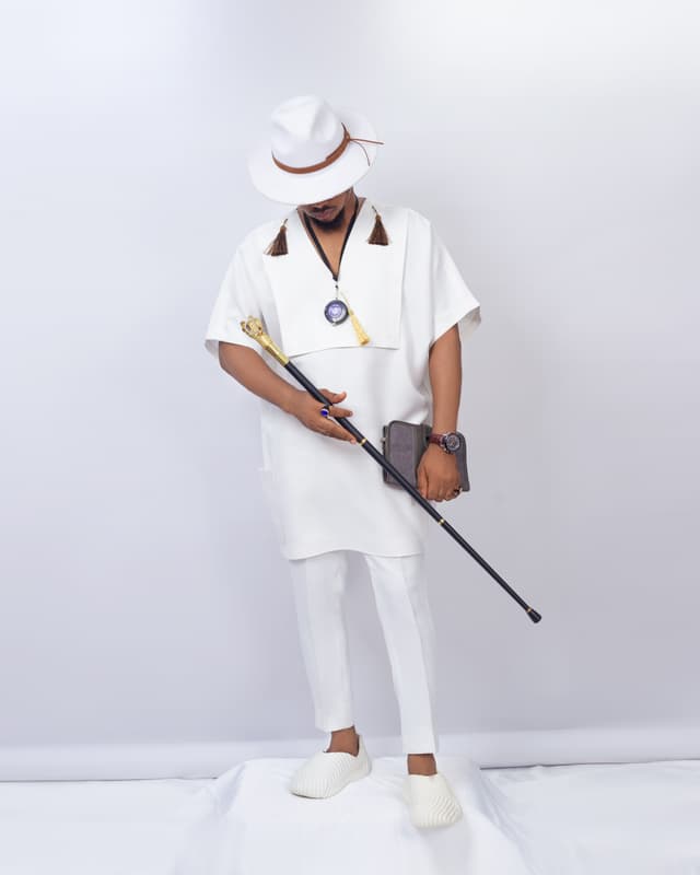 Cape and Tassel Danshiki - White