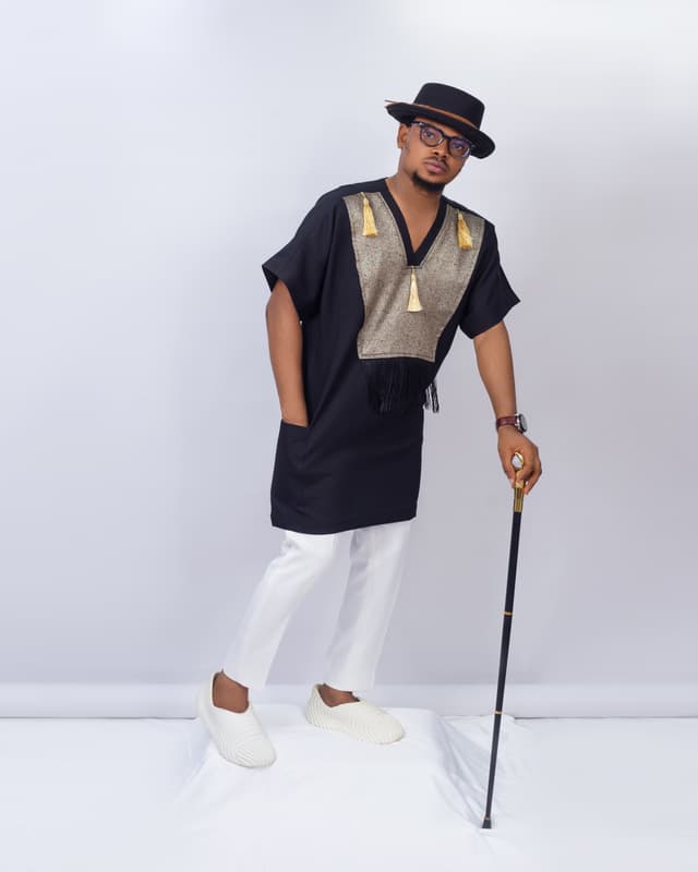 Cape and Tassel Danshiki - Black