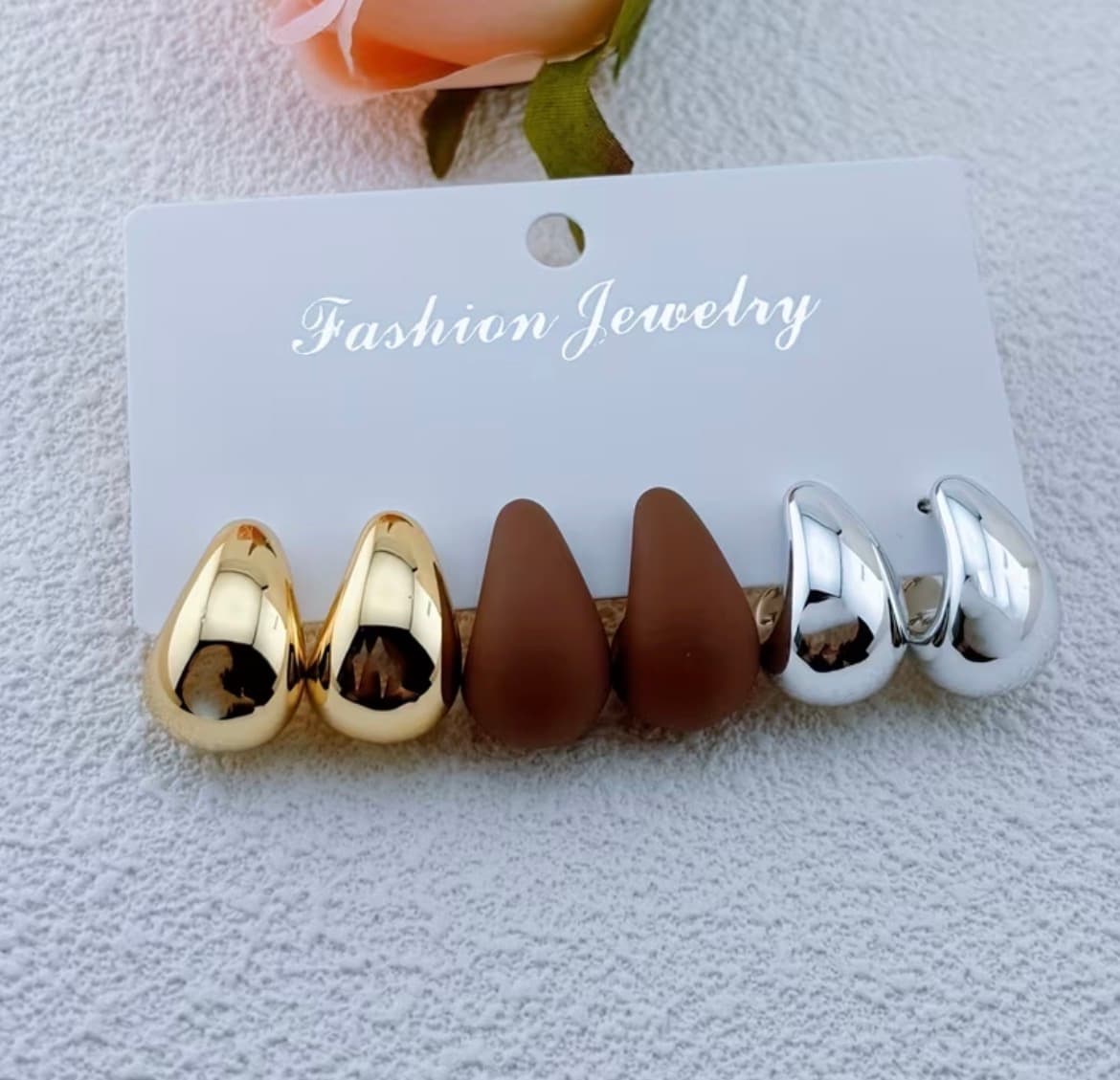 Tear drop earrings(3 sets)