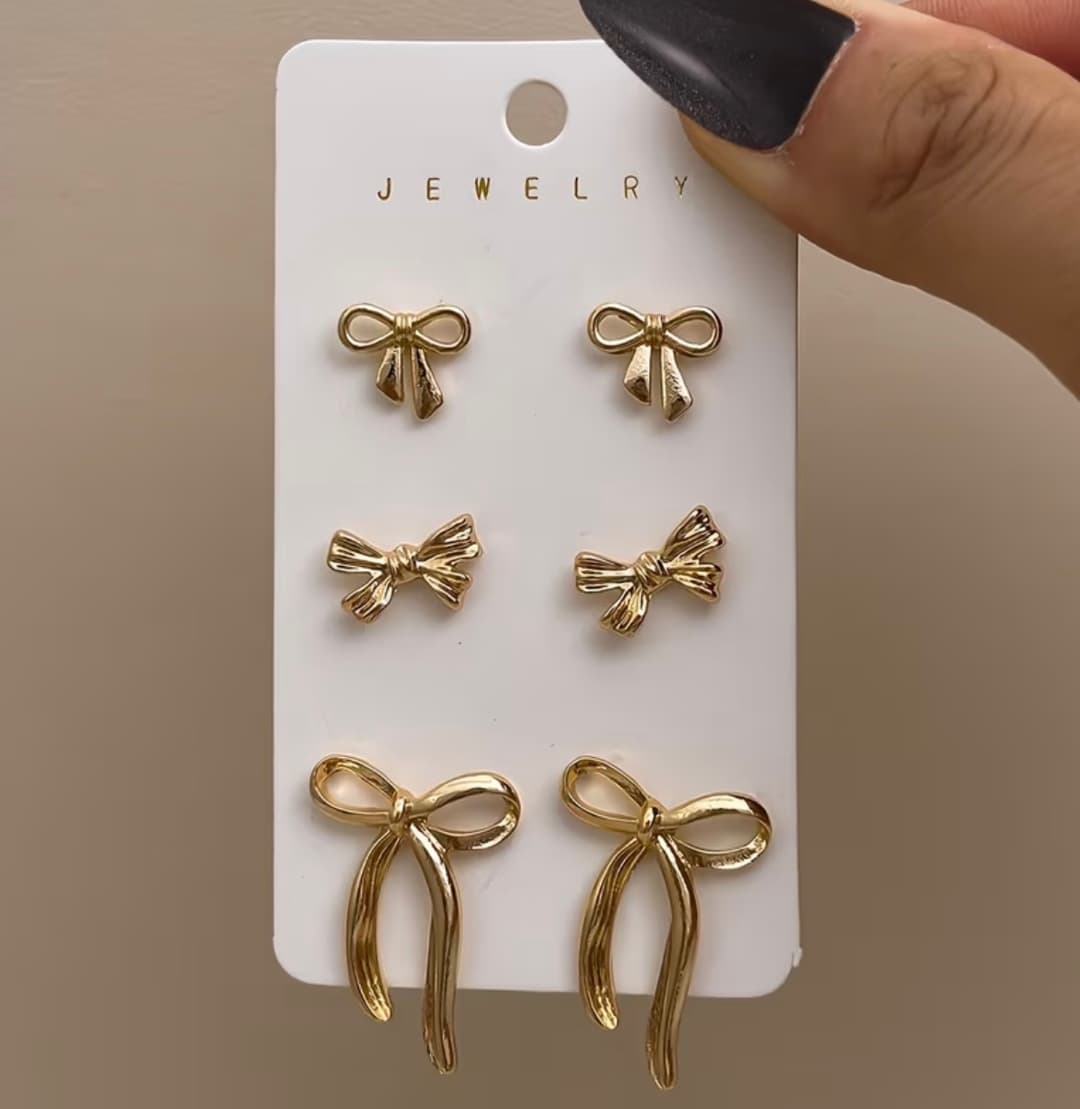 6pcs multistyled bow studs