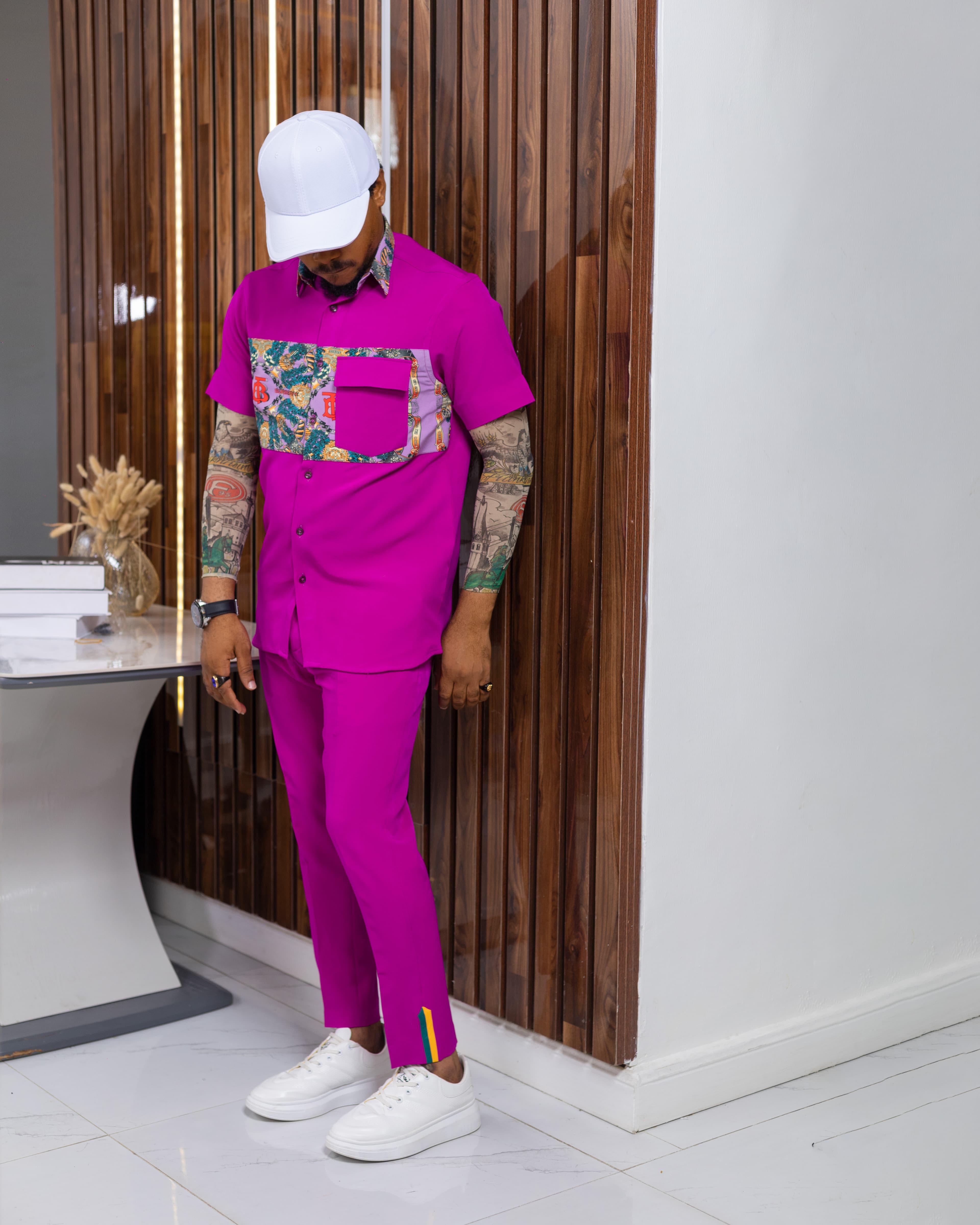 Vintage Patch Two-Piece Set - Pink 