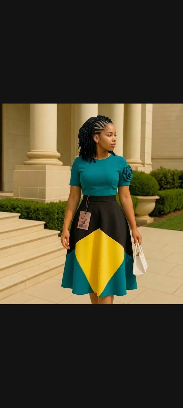 Mini flare colour mix skirt