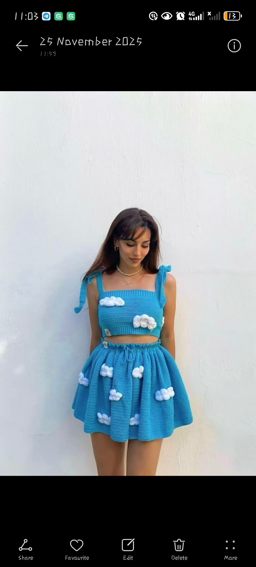 Crochet crop top and flay skirt